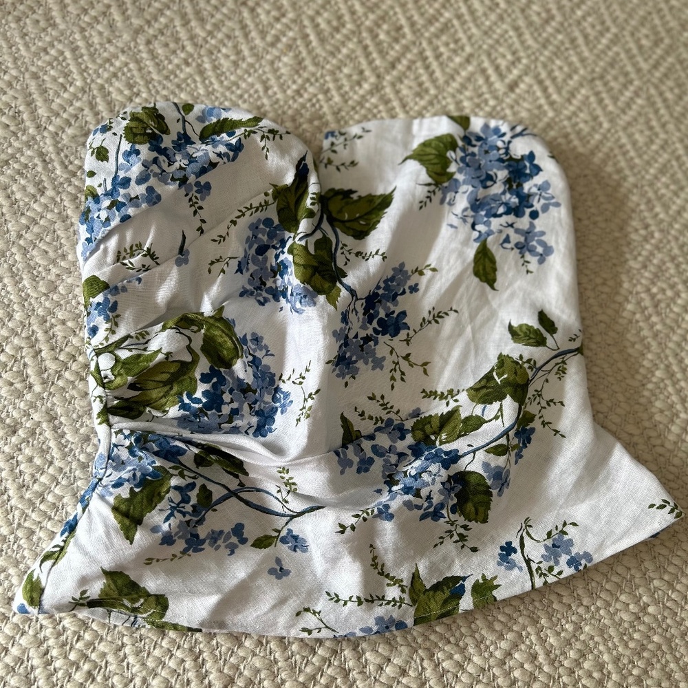 Reformation women’s 100% linen strapless top, NWT, size 12